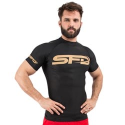 Rashguard Short Czarny Złote Logo