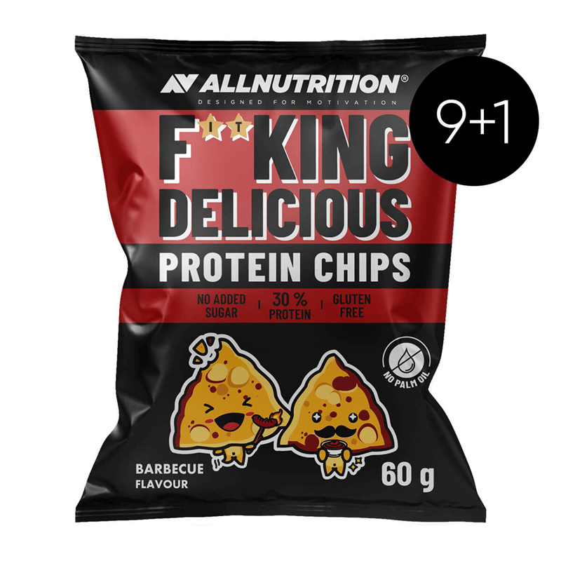 ALLNUTRITION 9+1 Gratis Fitking Delicious Protein Chips  Barbecue 60g