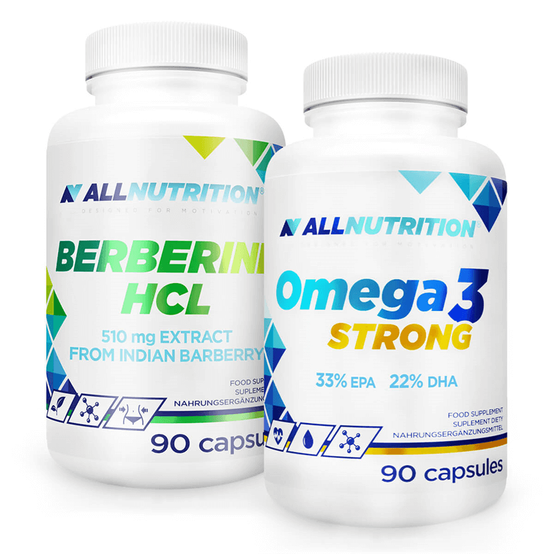 ALLNUTRITION Berberine HCL 90caps + Omega 3 Strong 90caps