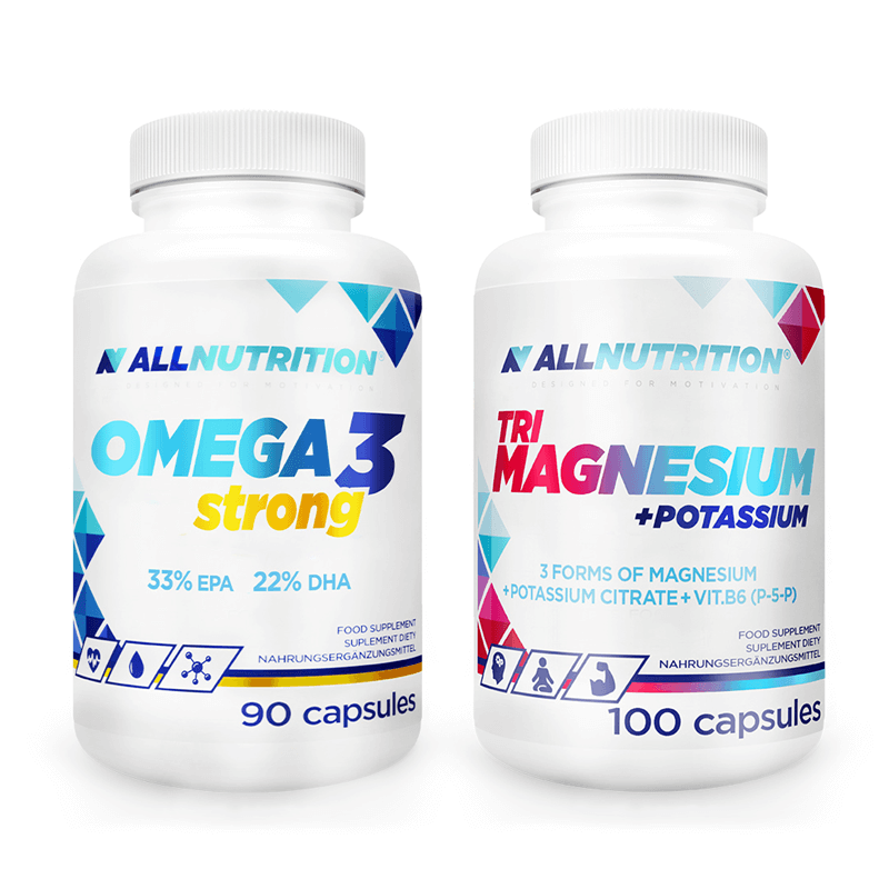 ALLNUTRITION TRI MAGNESIUM+POTASSIUM 100 kaps + OMEGA 3 STRONG 90 kaps