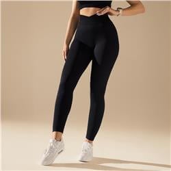 Bezszwowe legginsy BASIC V-WAIST BLACK