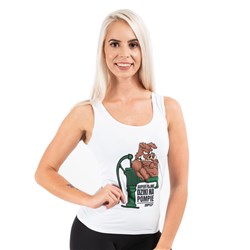 TANK TOP Biały "Super Fajne Dziki na Pompie" Damski