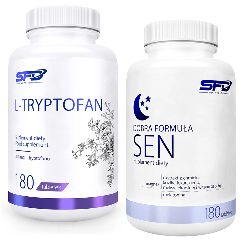 SFD NUTRITION L-tryptofan 180tab + Dobra Formuła Sen 180tab
