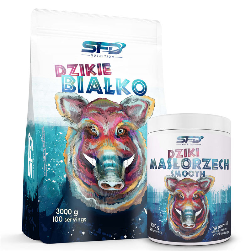 SFD NUTRITION Dzikie Białko 3000g + Dziki Masłorzech 1000g GRATIS
