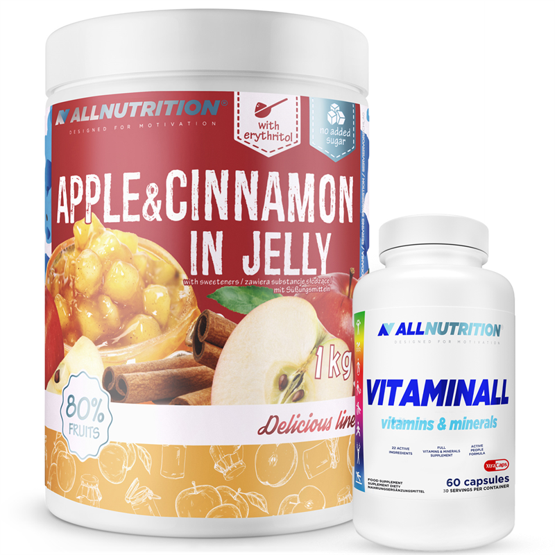 ALLNUTRITION Apple & Cinnamon In Jelly 1000g+VitaminALL 60kaps