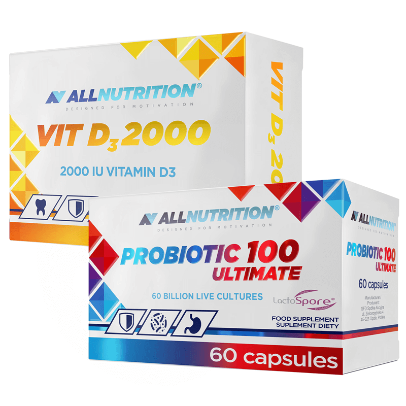 ALLNUTRITION Probiotic 100 Ultimate 60kaps + D3 2000 120kaps