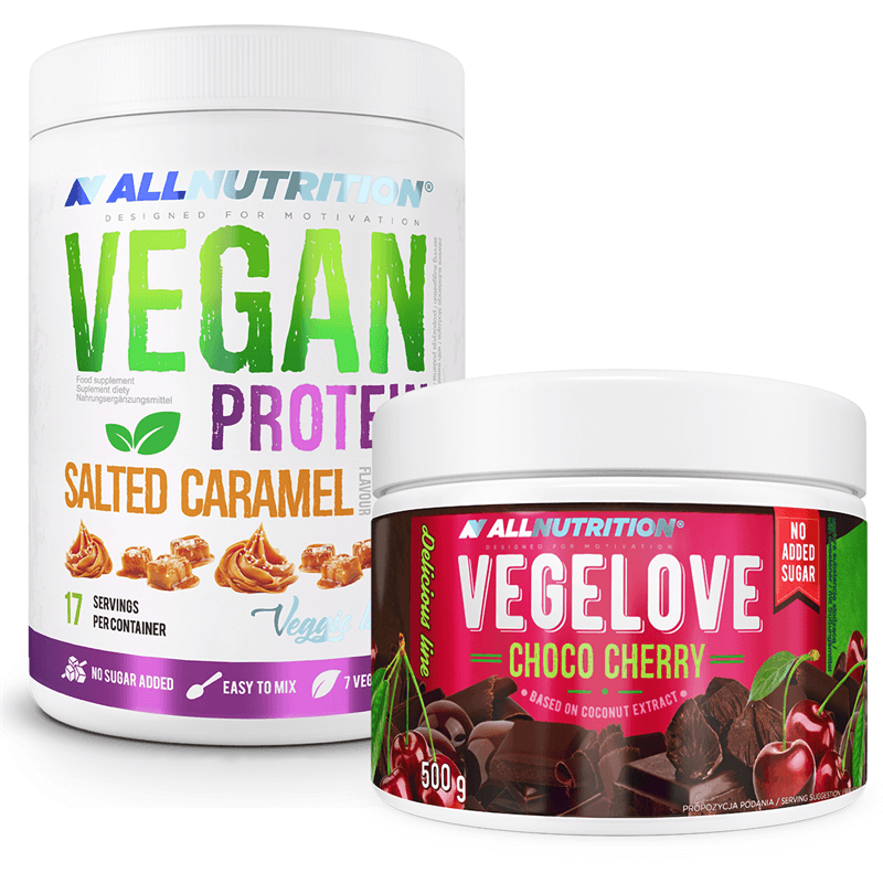 ALLNUTRITION Vegan Protein 500g + Vegelove Choco Cherry