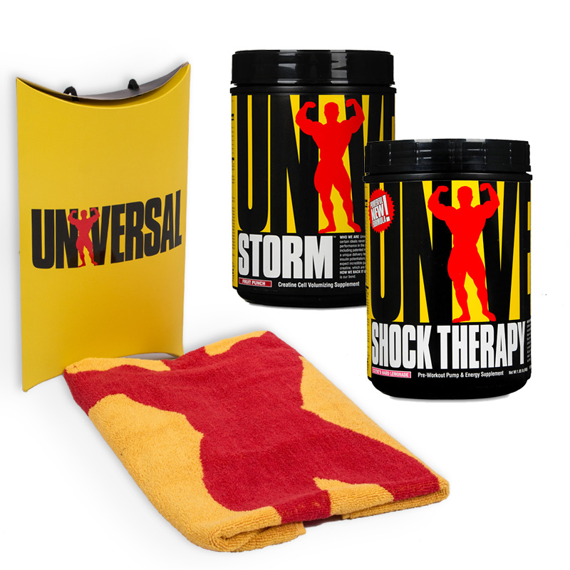 Universal Nutrition Shock Therapy New Formula + Storm + Ręcznik