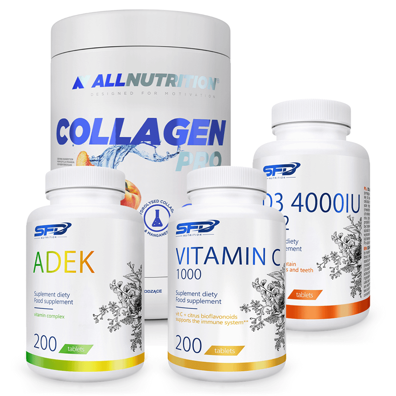 SFD NUTRITION ADEK 200 tab + Vitamin C 1000 90 tab +D3 4000+K2 120 tab + Collagen Pro 400g