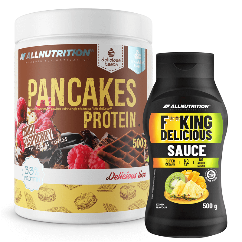 ALLNUTRITION Pancakes Protein 500g + Fitking Delicious Sauce Exotic 500g