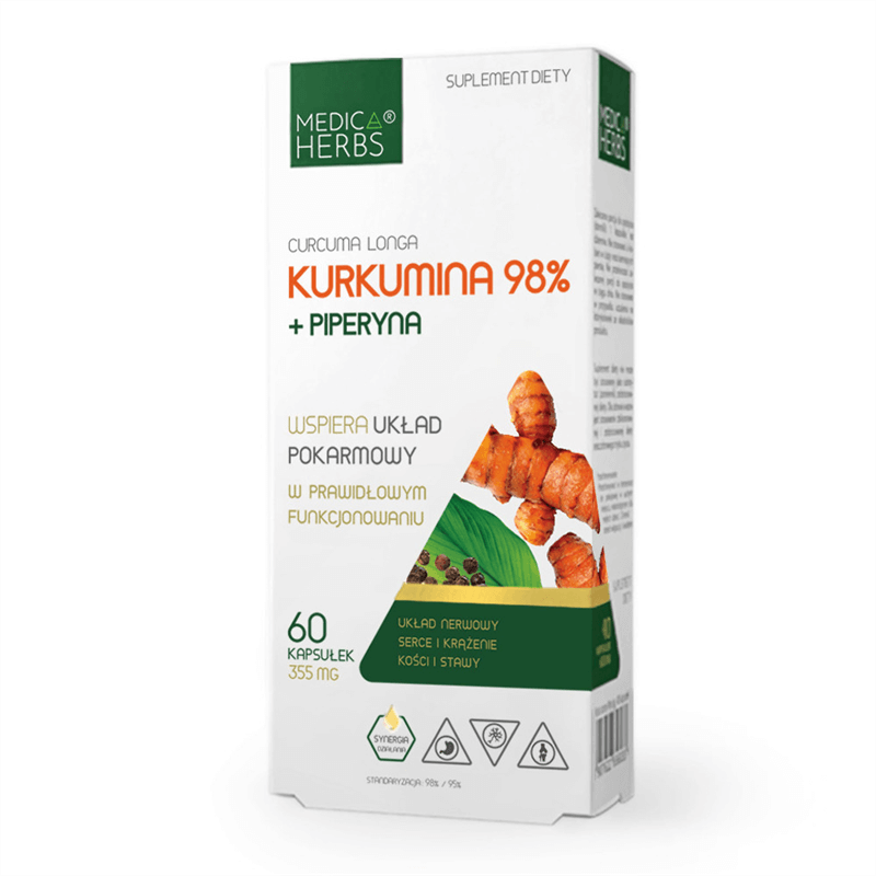Medica Herbs Kurkumina 98% + Piperyna