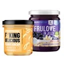 Fitking Delicious Peanut Cream 350g + FRULOVE In Jelly Blueberry With Vanilla 500g ()