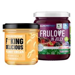 Fitking Delicious Peanut Cream 350g + FRULOVE In Jelly Forest Fruits 500g