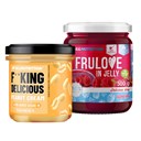 Fitking Delicious Peanut Cream 350g + FRULOVE In Jelly Raspberry 500g ()