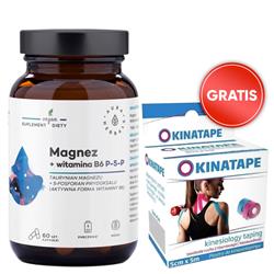 Magnez+Witamina B6 (P-5-P) 60kaps + Kinesio Taping Gratis