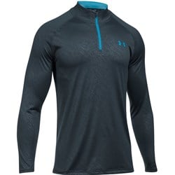 Men's Tech Emboss 1/4 Zip Long Sleeve Top Grey/Blue