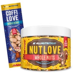Nutlove Wholenuts - Migdały W Mlecznej Czekoladzie 300g + Coffilove Ziarna Kawy W Białej Czekoladzie