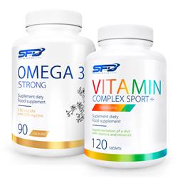 Omega 3 Strong 90softgels + VitaMin Complex Sport+ 120tabletek
