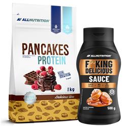 Pancakes Protein 1000g + Fitking Delicious Sauce Salted Caramel 500g