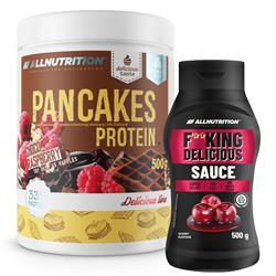 Pancakes Protein 500g + Fitking Delicious Sauce Cherry 500g