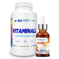 VitaminALL Vitamins & Minerals 120kap + WITAMINA D3 4000+K2 DROPS