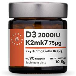 Witamina D3 (2000IU) + K2mk7 + Cynk + Selen