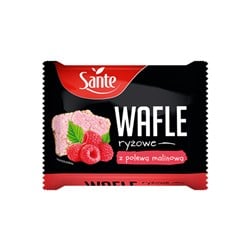 Wafle ryżowe z polewą malinową
