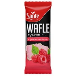 Wafle ryżowe z polewą malinową
