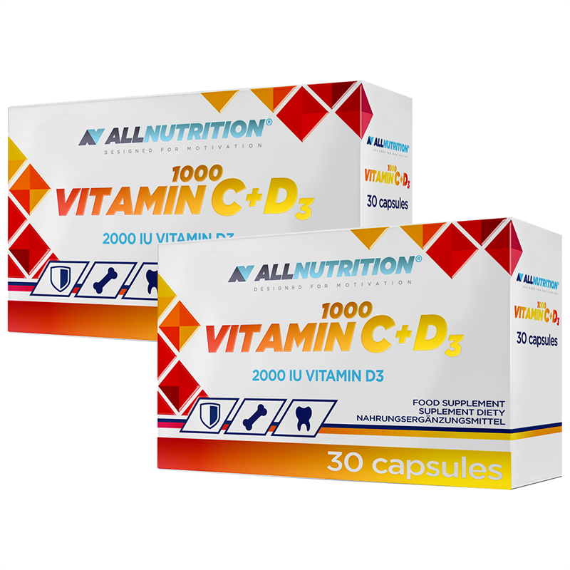 ALLNUTRITION 2x Vitamin C 1000 + D3 30caps