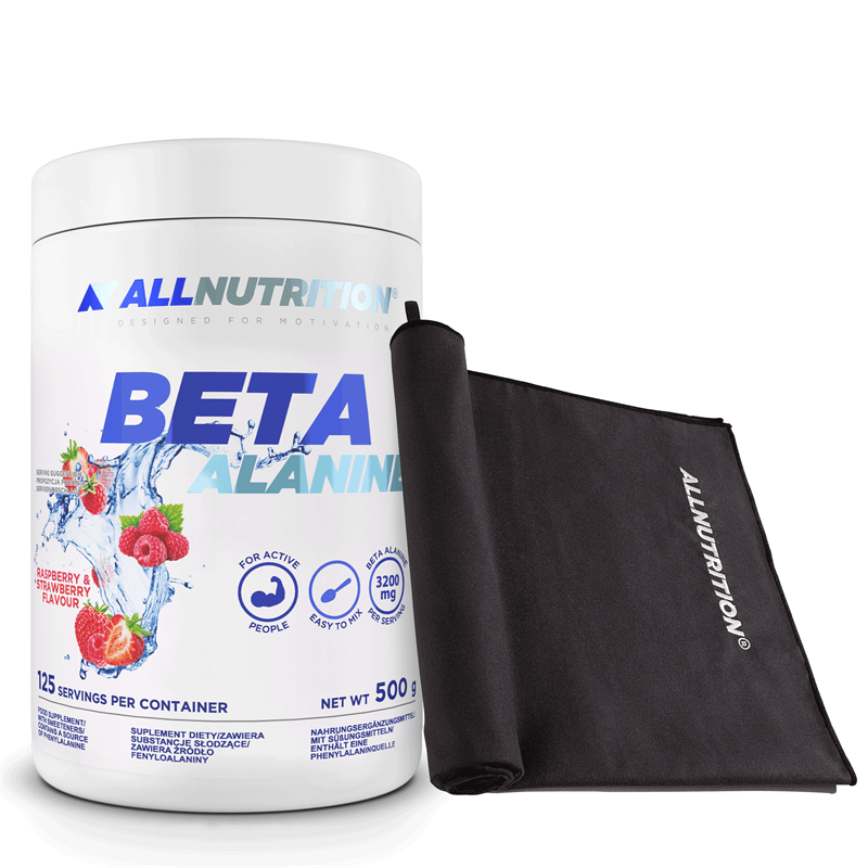 ALLNUTRITION Beta Alanine 500g + Ręcznik z mikrofibry Black