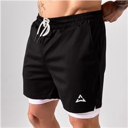 Spodenki 2w1 BLACK-WHITE