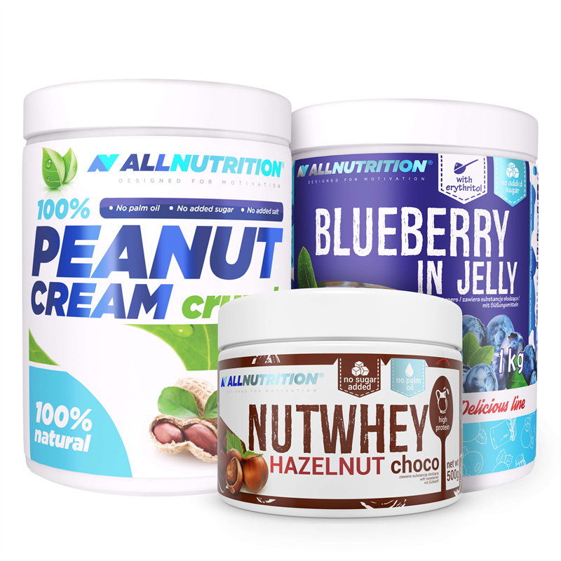 ALLNUTRITION 100% Peanut Cream Crunchy + Nutwhey + Blueberry in Jelly