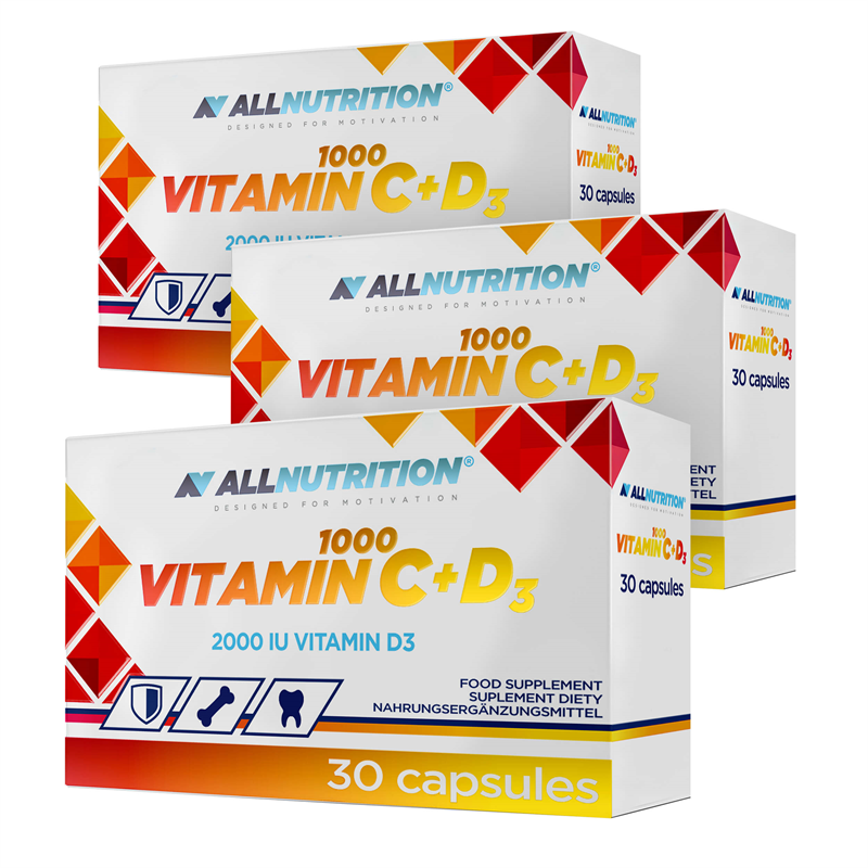 ALLNUTRITION 2+1 GRATIS Vitamin C 1000 + D3 30 kapsułek