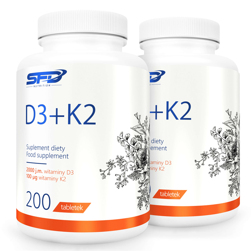 SFD NUTRITION 2x D3 + K2 200 tabletek