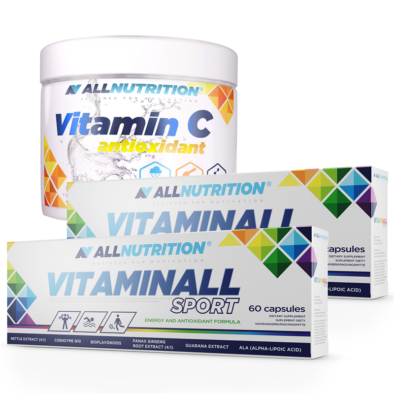 ALLNUTRITION 2x VitaminALL Sport 60 kaps + Vitamin C 250g