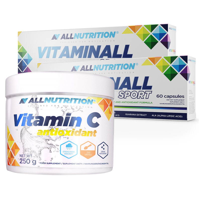 ALLNUTRITION 2x VitaminALL Sport 60 kapsułek + Vitamin C 250g Gratis