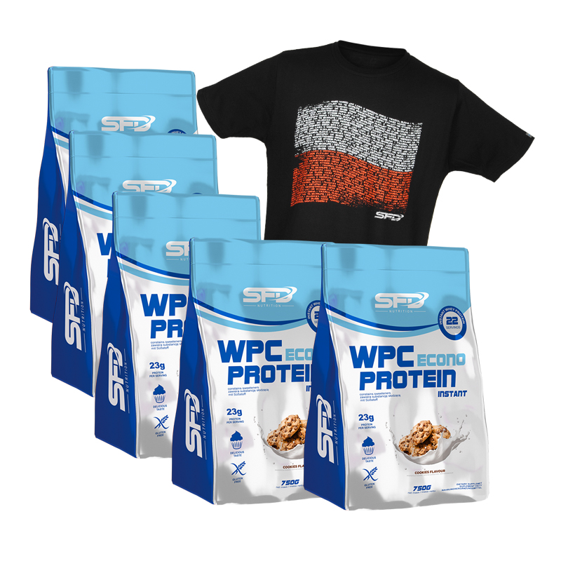 SFD NUTRITION 5x Wpc Protein Econo + T-shirt