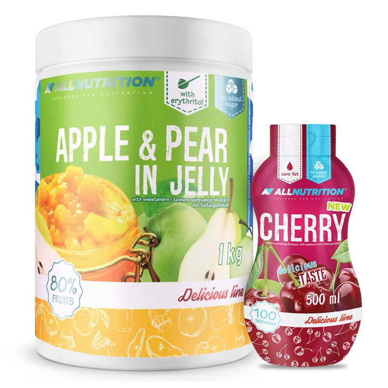 ALLNUTRITION Apple & Pear In Jelly 1000g + Sweet Sauce 500ml Gratis