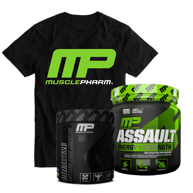 MusclePharm Assault Energy+Strength + Creatine Black + T-shirt