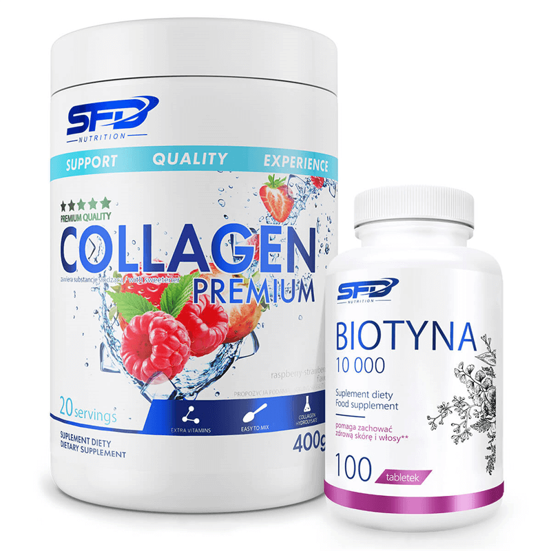 SFD NUTRITION Collagen Premium 400g + Biotyna 10 000 100tab