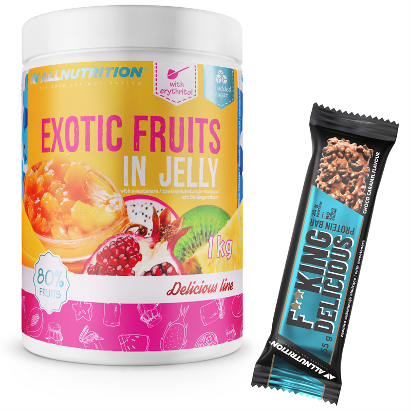 ALLNUTRITION Exotic Fruits In Jelly 1000g + F**king Delicious Protein Bar 55g GRATIS