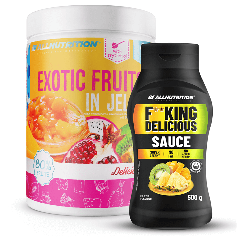 ALLNUTRITION Exotic Fruits In Jelly 1000g + Fitking Delicious Sauce Exotic 500g