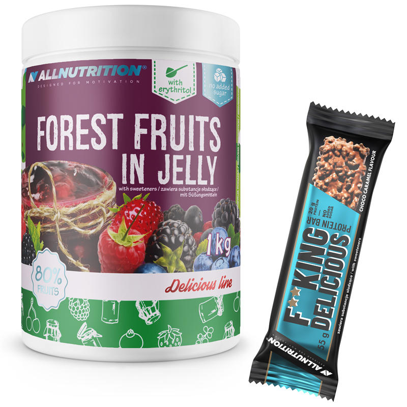 ALLNUTRITION Forest Fruits In Jelly 1000g + F**king Delicious Protein Bar 55g GRATIS