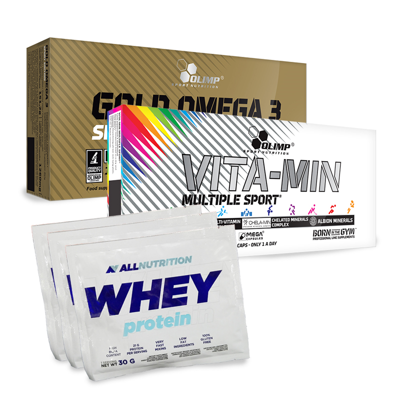 Olimp Gold Omega 3+Vita-Min Multiple Sport+3xWhey Protein