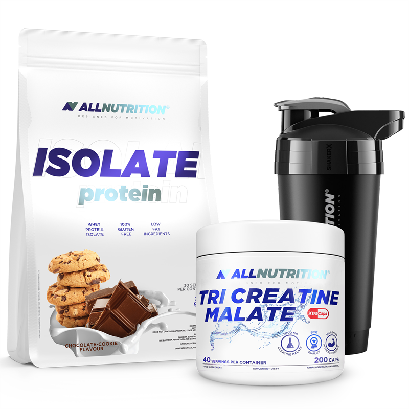 ALLNUTRITION Isolate Protein 908g + Tri Creatine Malate 200kap + Shaker Premium GRATIS
