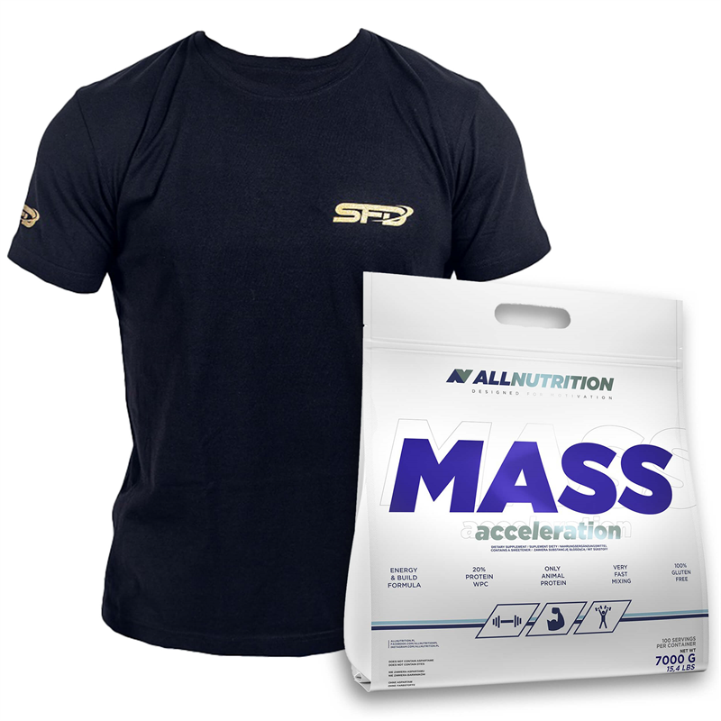 ALLNUTRITION Mass Acceleration 7000g + T-shirt Athletic Czarny