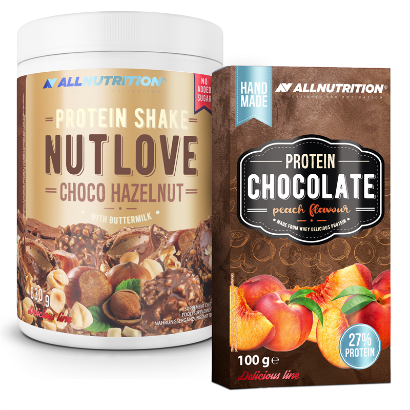 ALLNUTRITION NUTLOVE Protein Shake Chocolate Hazelnut 630g + Protein Chocolate 100g GRATIS