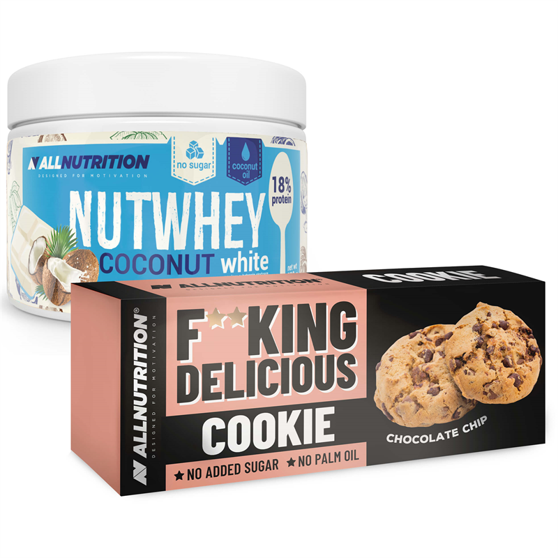 ALLNUTRITION Nutwhey Coconut White 500g + Fitking Delicious Cookie Chocolate Chip 135g GRATIS