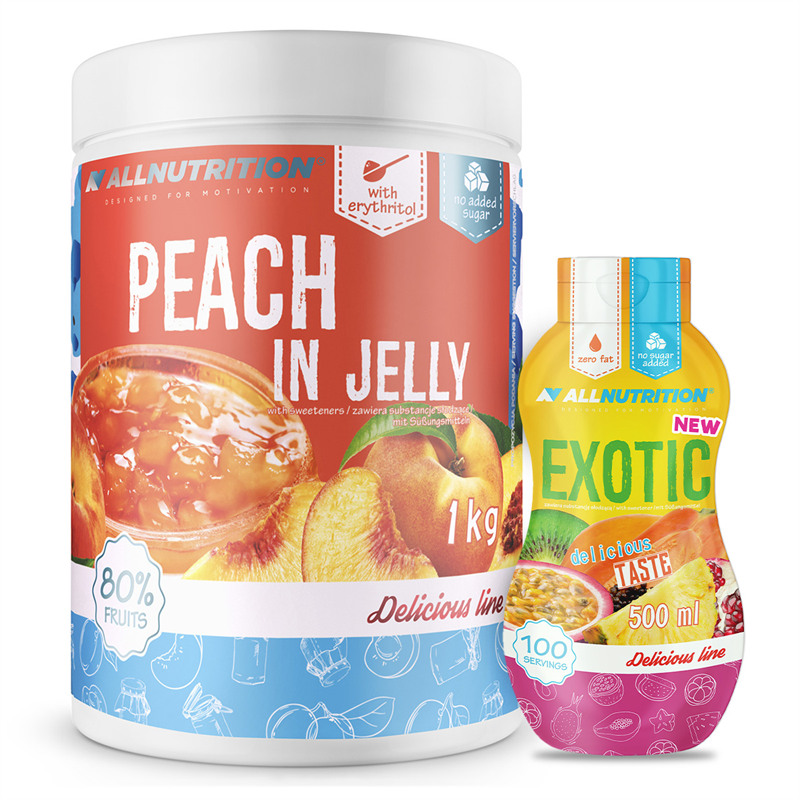 ALLNUTRITION Peach in Jelly 1000g + Sweet Sauce 500ml Gratis