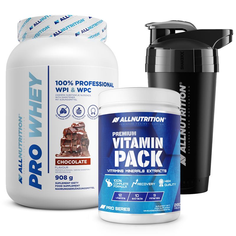 ALLNUTRITION Premium Vitamin Pack 280tab+Pro Whey 908g+Shaker Premium Gratis